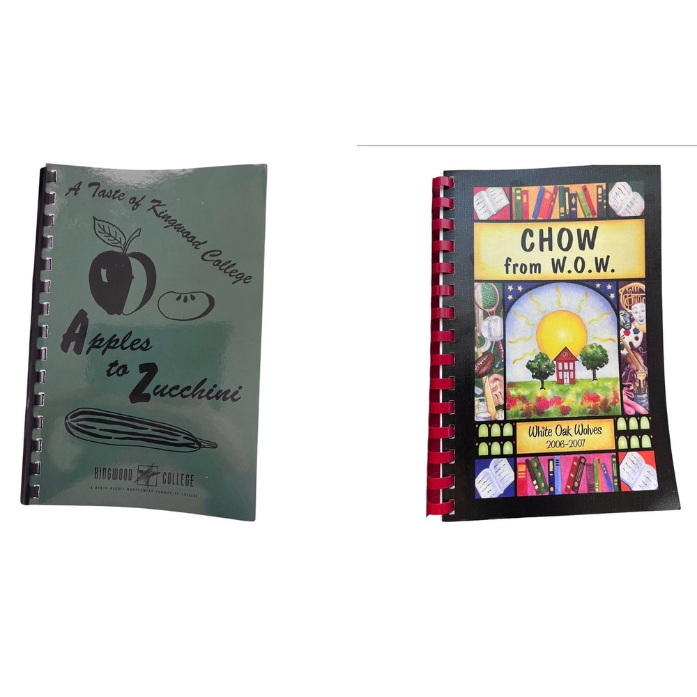Morris Press Cookbook Set Kingwood College White Oak Wolves Texas Green Good 2pc